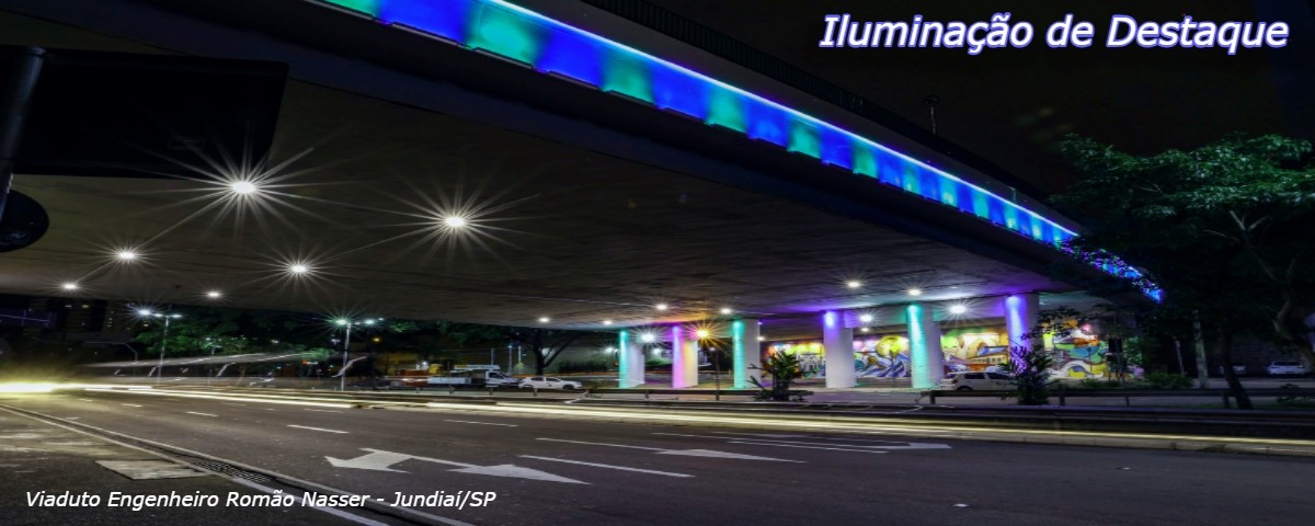 Viaduto com iluminação cênica Jundiai